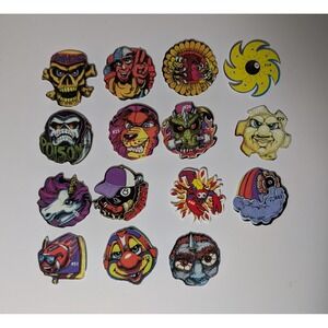 Set of 15 Vintage 1990s Die Cut Pogs